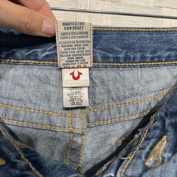 True Religion Womens Y2k Vintage Brianna Patchwork Aztec Button Fly Jean Size 26 - Picture 9 of 13